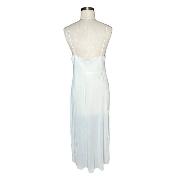 VERA WANG White Chiffon Slip Tank Dress Neglige Women's Size Large Bridal Y2k - Picture 3 of 6